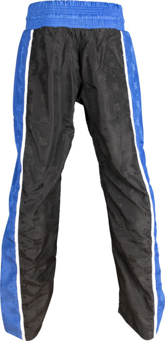 Pantaloni Kickboxing "Stripes", aprobat WAKO, Top Ten, Negru-Albastru, L [5]