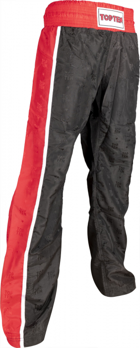 Pantaloni kickboxing „dungi” - rosu negru, dimensiunea xxs = 140 cm, pentru copii [3]