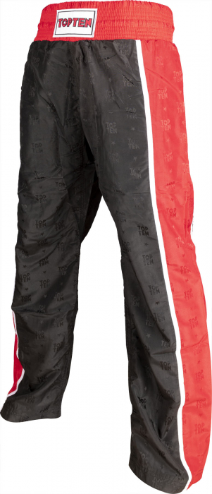 Pantaloni kickboxing „dungi” - rosu negru, dimensiunea xxs = 140 cm, pentru copii [4]