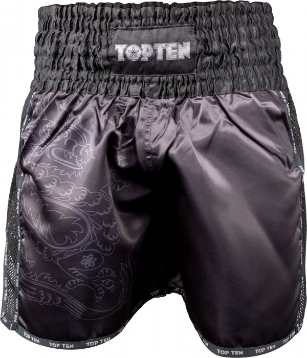 Pantaloni scurți de kickboxing „Dragon” - negru-negru, mărimea XL [2]