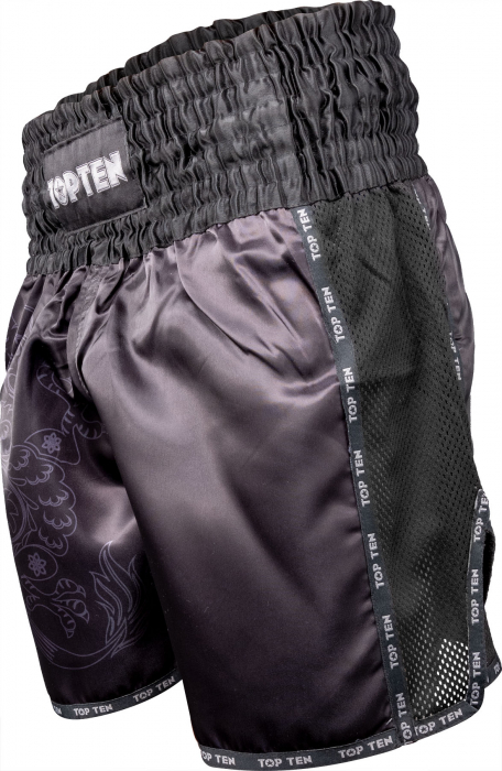 Pantaloni scurți de kickboxing „Dragon” - negru-negru, mărimea XL [3]