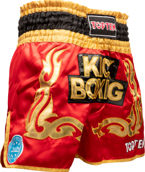 Pantaloni scurti "WAKO Kickboxing", aprobat WAKO, Rosu, 2XL [4]