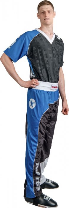 Uniforma kickboxing „Bow”-alb-albastru-albastru, dimensiunea 150 [1]