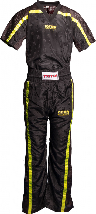 Kickboxing uniform “NEON Mesh” for Kids - size 130 = 130 cm, black-yellow [1]