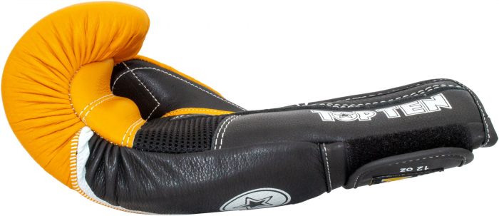 Manusi box 4select din piele, Top Ten , negru-portocaliu, 10 oz [5]