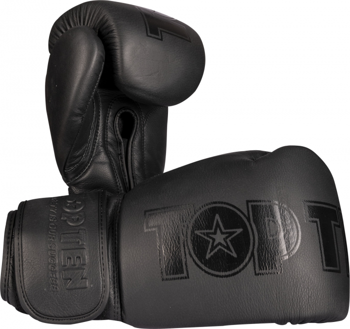 Mănuși de box "Black'n'Black", Top Ten, Negru, 14oz [2]