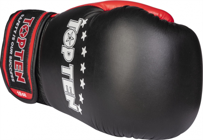 Manusi de box "TOP TEN", Top Ten Negru-Rosu, 12oz [4]