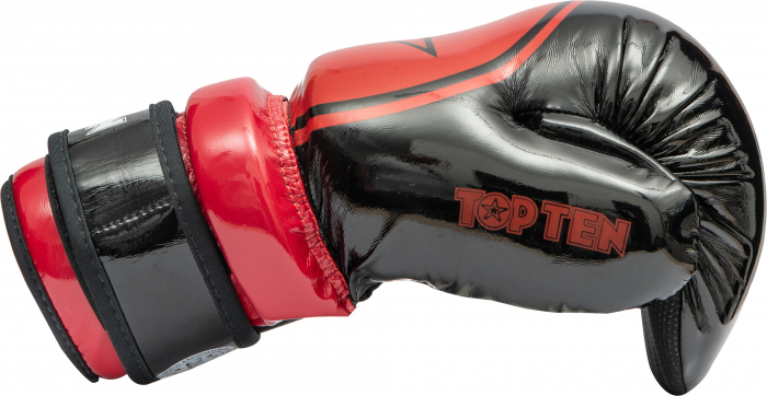 Manusi de kickboxing "Glossy Block Star", Top Ten, Negru/Rosu, L [4]