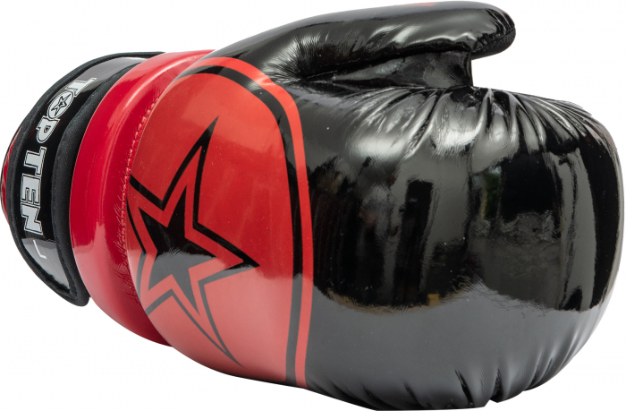 Manusi de kickboxing "Glossy Block Star", Top Ten, Negru/Rosu, L [2]