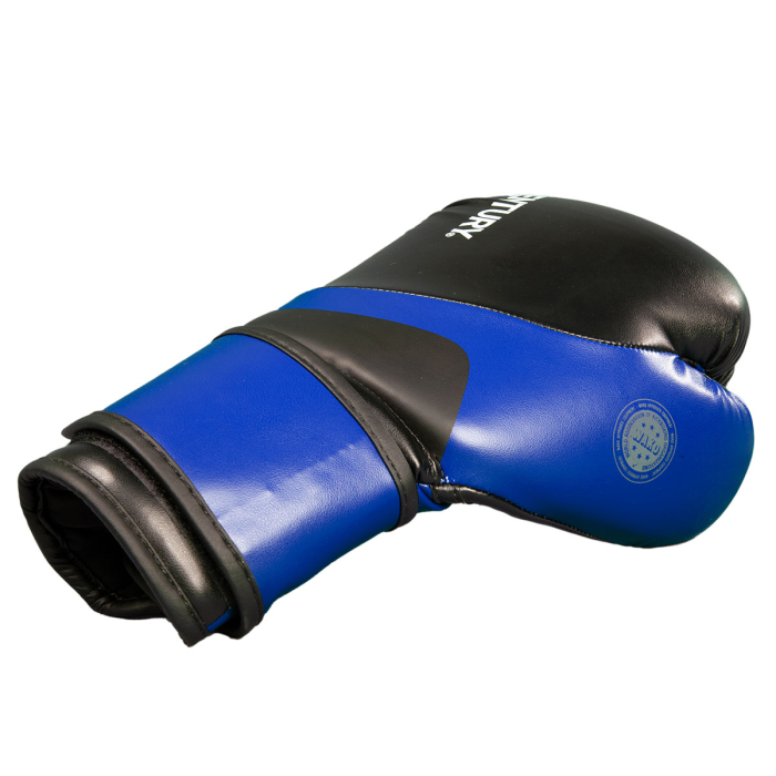 ​​​​​​​Mănuși Kickboxing C-GEAR Determination aprobate WAKO 10oz Negru/Albastru [4]