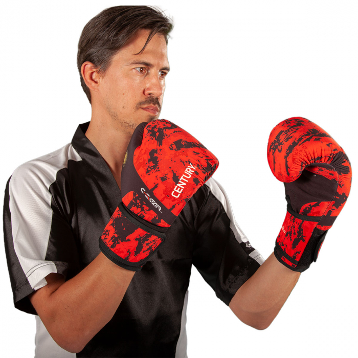 Manusi lavabile Kickboxing C-GEAR Sport Respect (aprobate WAKO) Rosu/negru 10 Oz [3]