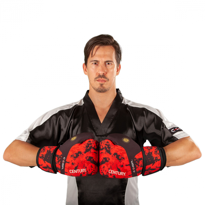 Manusi lavabile Kickboxing C-GEAR Sport Respect (aprobate WAKO) Rosu/negru 10 Oz [4]