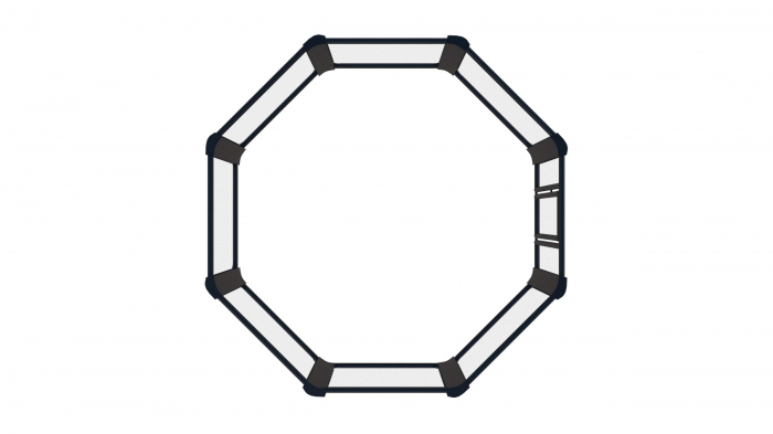 MMA cage without floor -  13 inches ( 4 x 4 m) - Length of panel 65.35 inches (166 cm) [3]