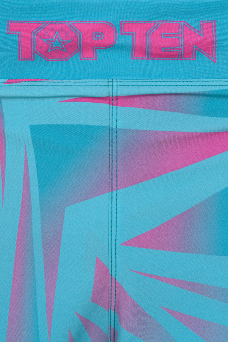 MMA Shorts “Borrado” with inner trousers - turquoise-pink, size M = 170cm [7]
