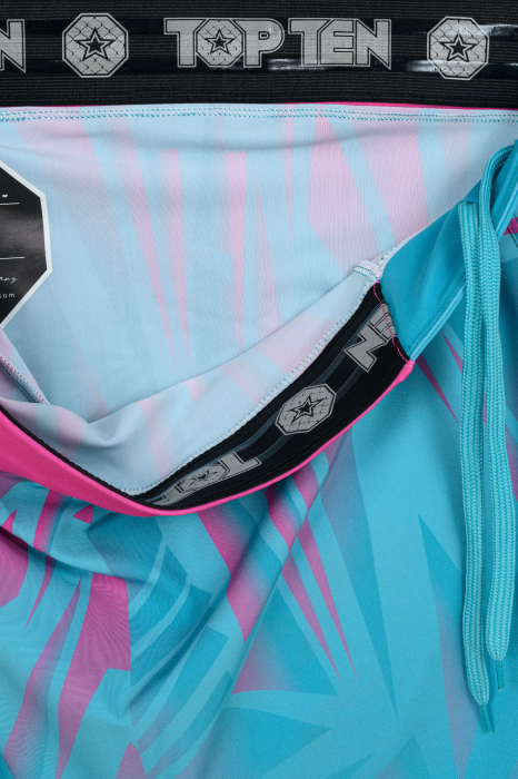 MMA Shorts “Borrado” with inner trousers - turquoise-pink, size M = 170cm [6]