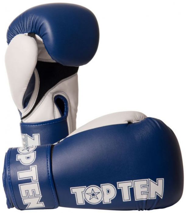 Manusi de box "XLP", Top Ten, Alb/Albastru, 14 OZ [1]