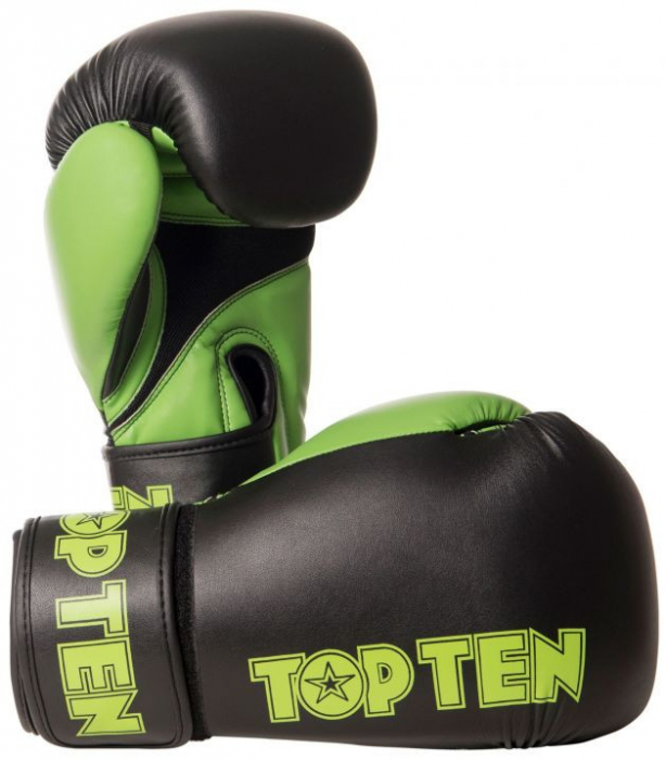 Manusi de box "XLP", Top Ten, Negru/Verde, 12 OZ [1]