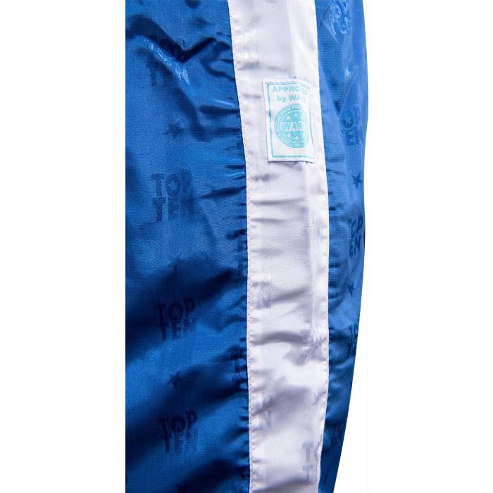 Pantaloni Kickboxing, Classic, aprobat WAKO, Top Ten, Alb-Albastru, L [2]