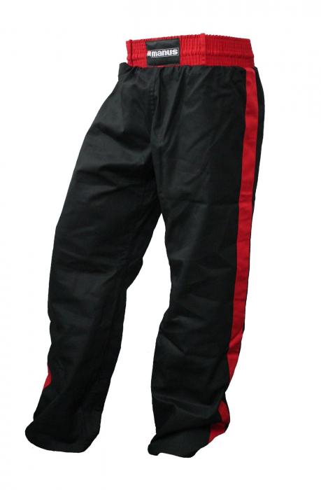 Pantaloni Kickboxing, Manus, rosu-negru, XL [1]