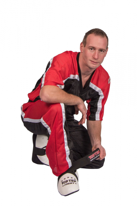 Pantaloni Kickboxing „Mesh”, Top Ten, negru-rosu, 160 cm [2]