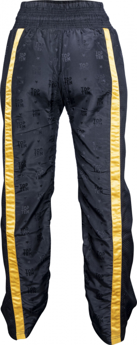 Pantaloni Kickboxing „Mesh”, Top Ten, Negru-Auriu, 170 cm [5]