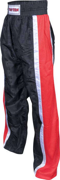 Pantaloni Kickboxing „Mesh”, Top Ten, Negru-Rosu, 100 cm [5]