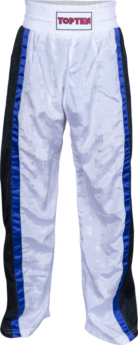 Pantaloni Kickboxing „Mesh”, Top Ten, Alb-Negru, 190 cm [1]