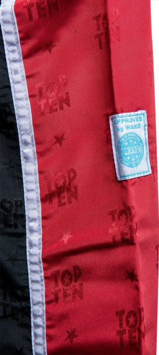 Pantaloni kickboxing „dungi” - rosu negru, dimensiunea xxs = 140 cm, pentru copii [2]