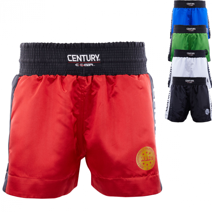 Pantaloni scurti C-GEAR Kickboxing Competition, omologati WAKO, Century, Albastru/Negru, S [2]