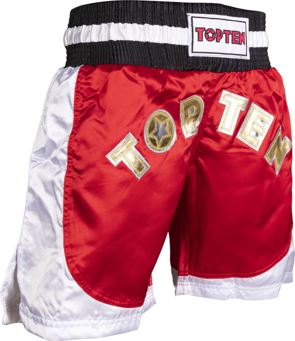Pantaloni scurti Kickboxing, Top Ten, Kick Light, aprobat WAKO, rosu, marime XL [4]