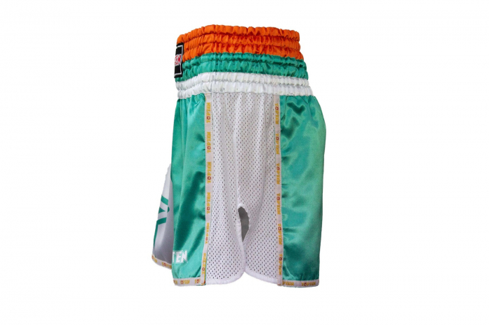 Pantaloni scurti Thaibox, Top Ten, model "Star", aprobat WAKO, Verde, marime XS [3]
