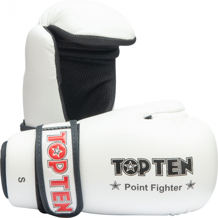 Manusi de kick-boxing, "Point Fighter", aprobate WAKO, Top Ten, Alb, S [1]