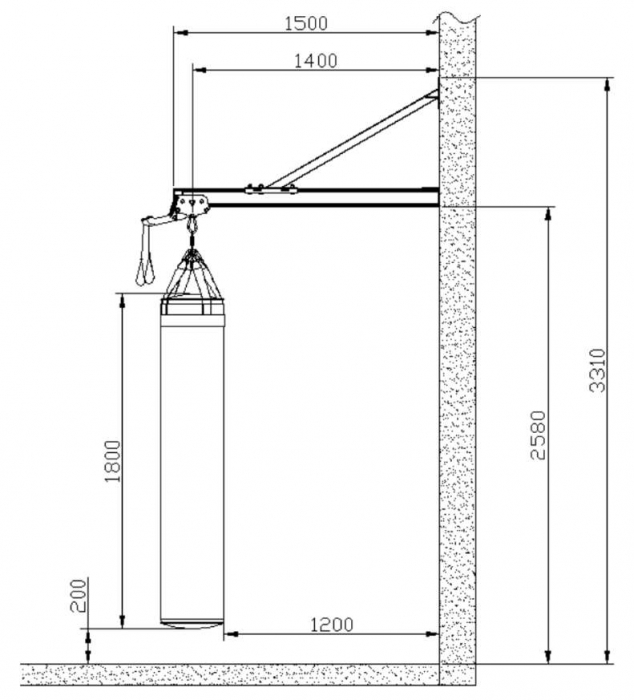 Sistem de prindere “Rail-Track” – sistem de sine pentru saci de box, greutate maxima 100 kg [2]