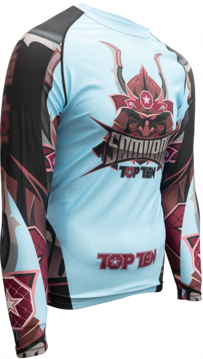 Rash Guard “Samurai” - long sleeve, lightblue-black, size S [2]