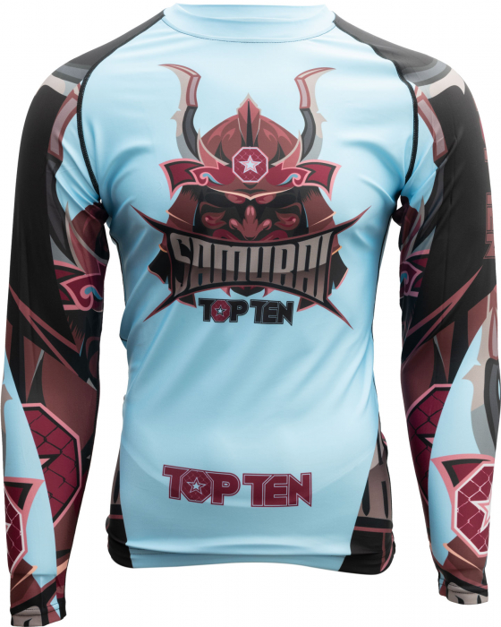 Rash Guard “Samurai” - long sleeve, lightblue-black, size S [1]