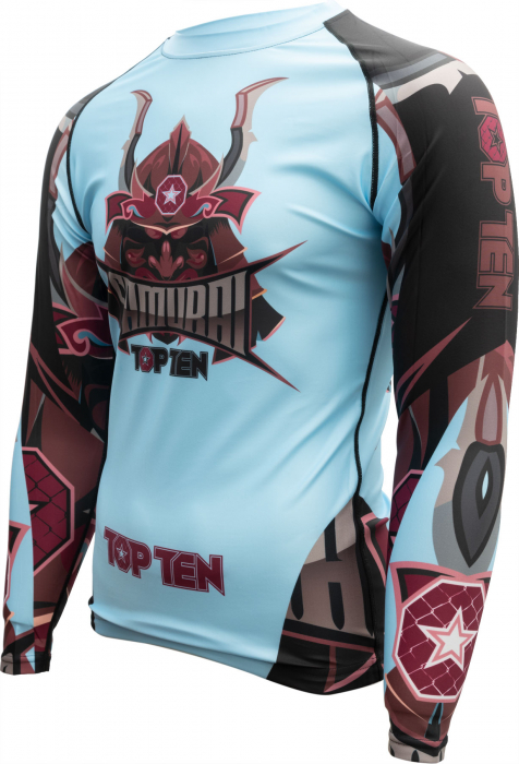 Rash Guard “Samurai” - long sleeve, lightblue-black, size S [3]