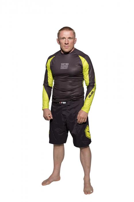 Rash Guard “UFA” - long sleeve, black-yellow, size S [5]