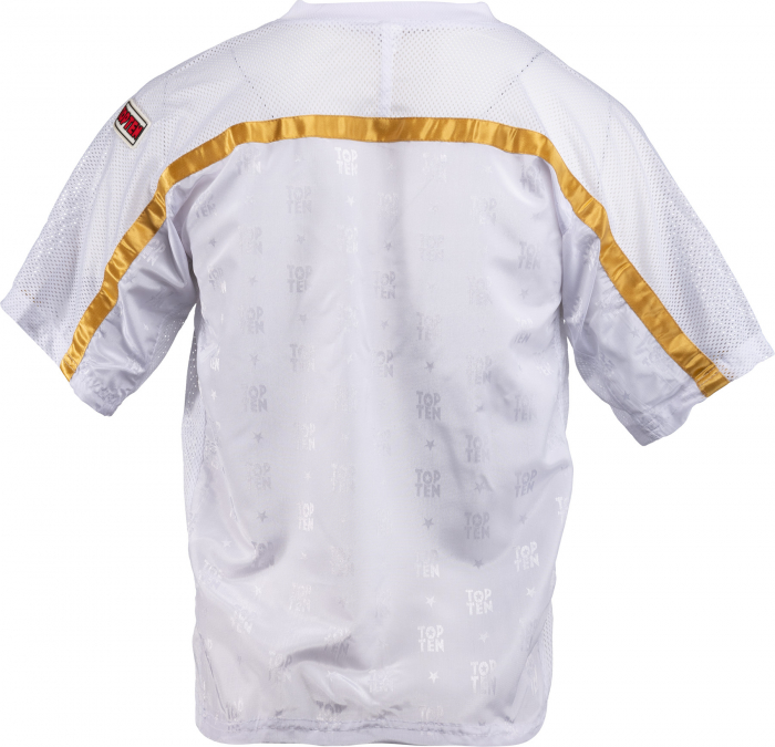 Tricou kickboxing “Mesh” - alb-auriu, marime 130, cu eticnheta WAKO [4]