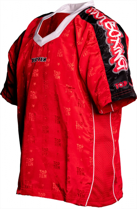 Tricou cu guler in V "Graffiti", Top Ten, Rosu, S [4]