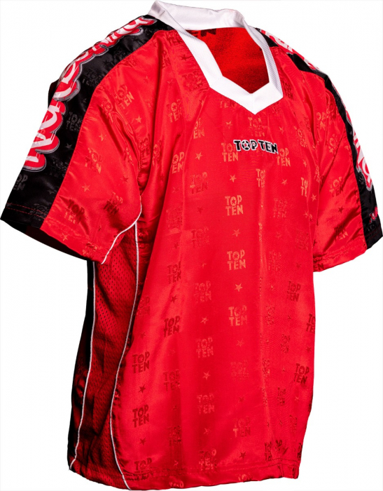 Tricou cu guler in V "Graffiti", Top Ten, Rosu, S [3]