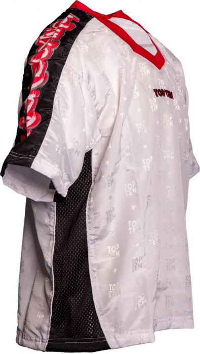 Tricou cu guler in V "Graffiti", Top Ten, Alb, L [3]