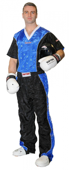 Tricou, V-Neck pentru “Kickboxing” - negru-albastru, marime S [1]