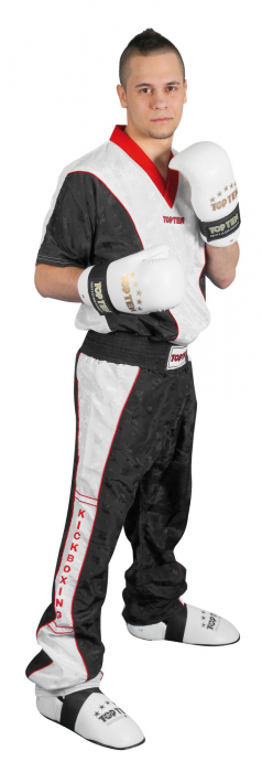 Tricou, V-Neck pentru “Kickboxing” - negru-alb, marime XXS [1]