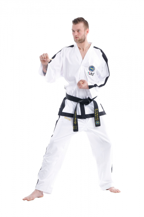 Dobok Instructor, Premium Gold, aprobat ITF, Top Ten, Alb, 4-6 Dan, 190 cm [2]