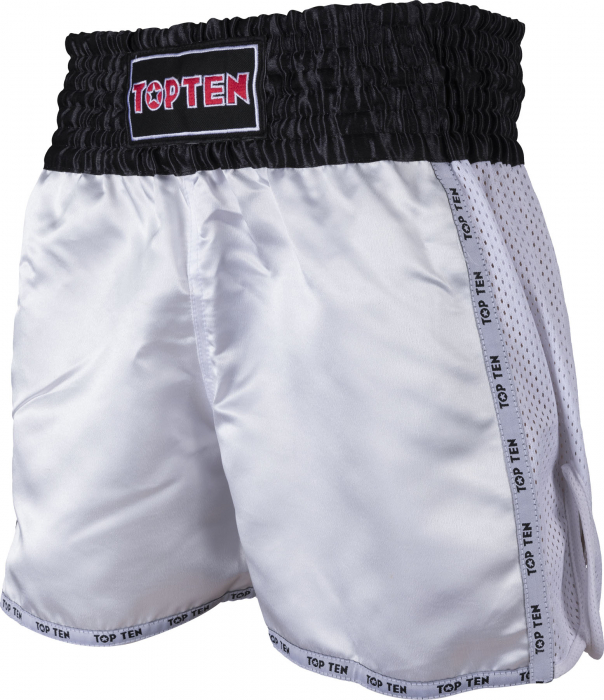 Pantaloni scurti Thaibox „THAI BASIC” - alb, dimensiunea XL [4]