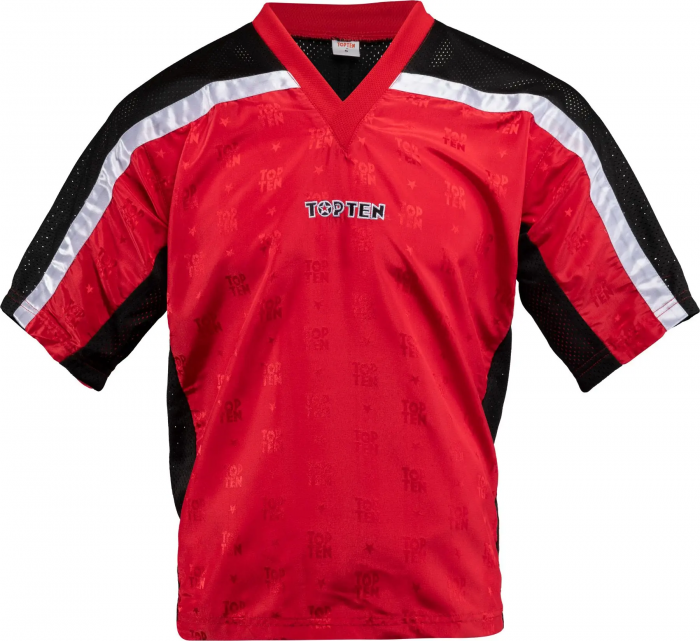 Tricou "Kickboxing Mesh", aprobat WAKO, Top Ten, Negru Rosu, 2XS [2]