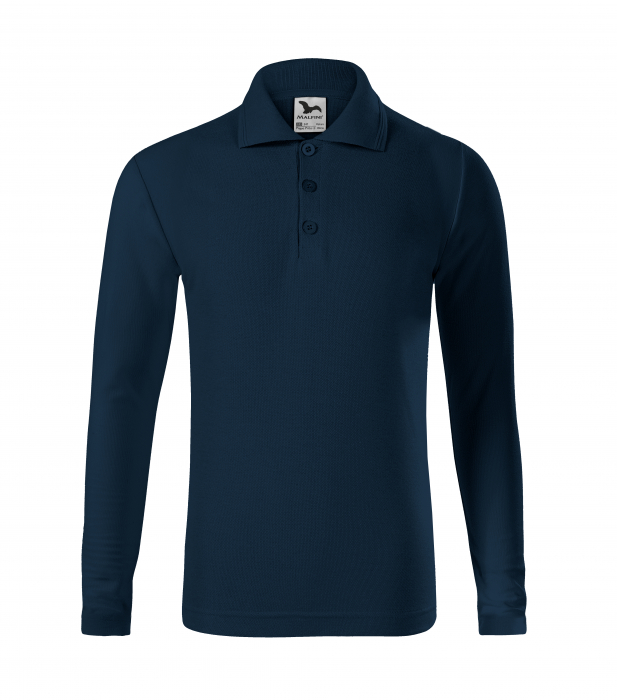 Tricou polo copii maneca lunga alb , 122 cm/6 ani [4]