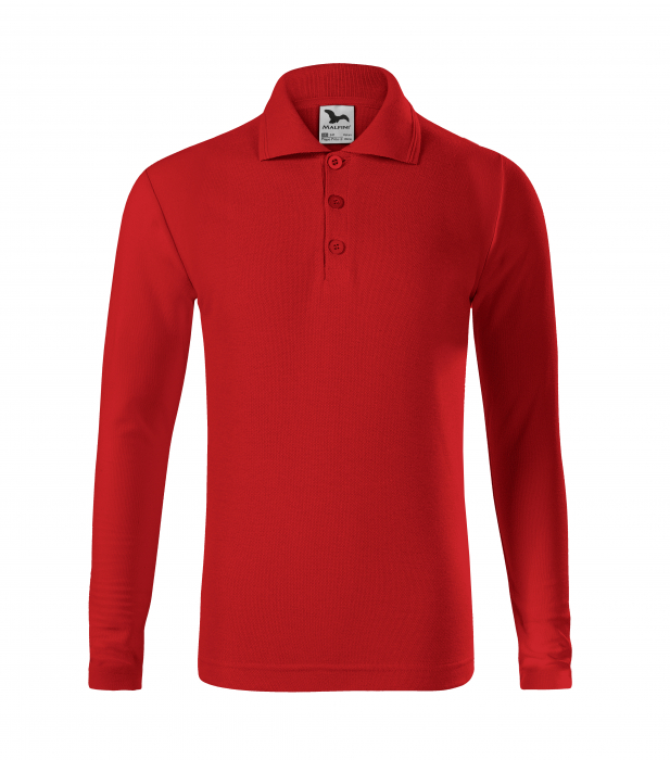Tricou polo copii maneca lunga alb , 122 cm/6 ani [10]
