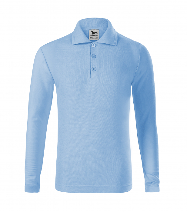 Tricou polo copii maneca lunga alb , 122 cm/6 ani [13]