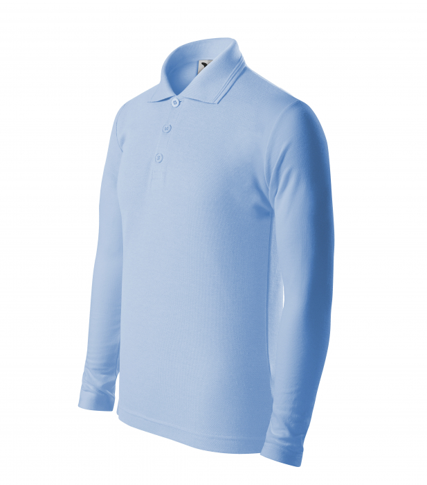 Tricou polo copii maneca lunga alb , 122 cm/6 ani [15]
